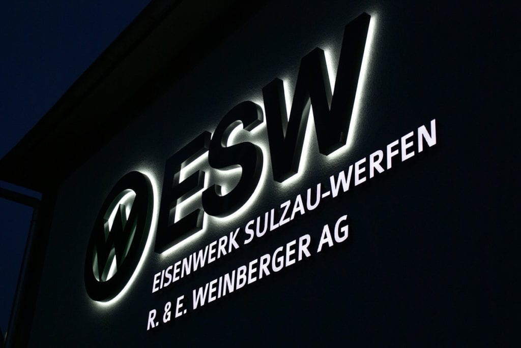 Referenz - Leuchtschrift, Eisenwerk Sulzau